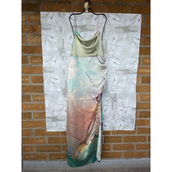 retrofete Marlene Dress in Watercolor Marble silk size medium - Picture 4 of 13